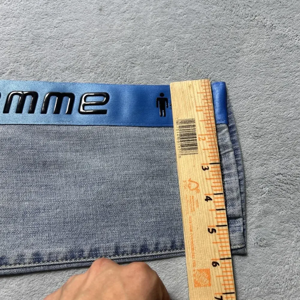 NWT Homme Femme Straight Fit Jeans Mens 34x30 Striped Colorful Designer Retro